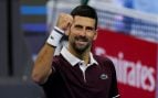 Djokovic celebra su victoria ante Zverev en Pekín. (Getty)