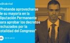 Sánchez pretende burlar la mayoría del Congreso con un fraude constitucional