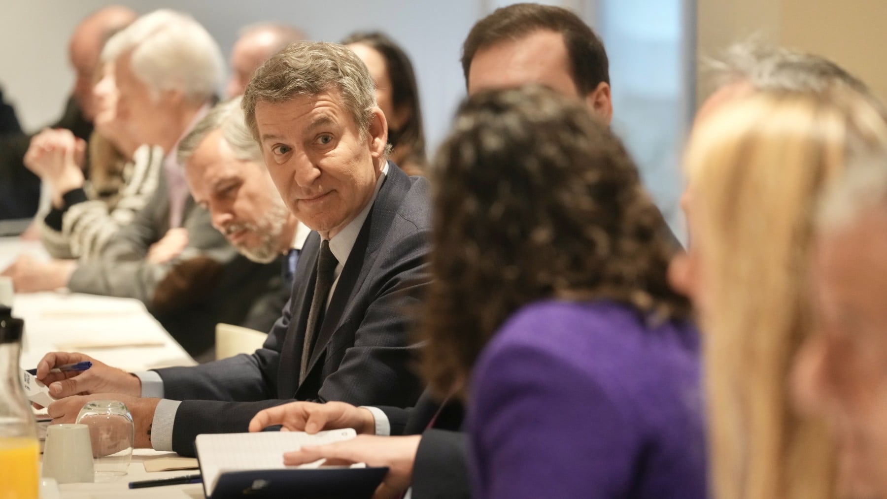 Feijóo con empresarios en Gerona el pasado enero. (Foto: PP)
