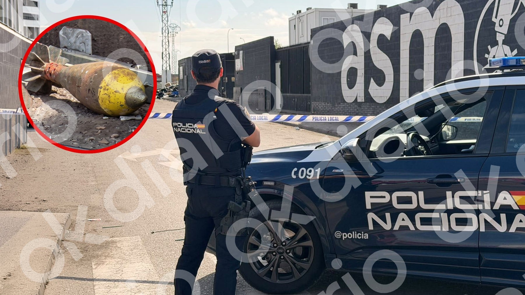 La Policía desaloja de urgencia una chatarrería de Leganés tras encontrar una granada de mortero durante una inspección