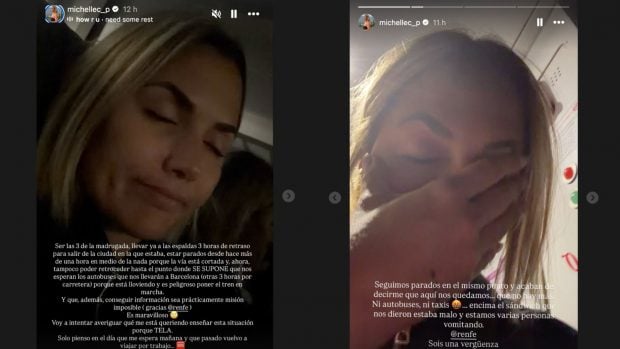 Michelle Calv&oacute; cuenta su odisea encerrada en un tren. (Fotos: Redes Sociales)