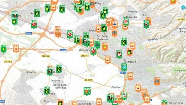 precio gasolina 9 octubre Andaluc&iacute;a