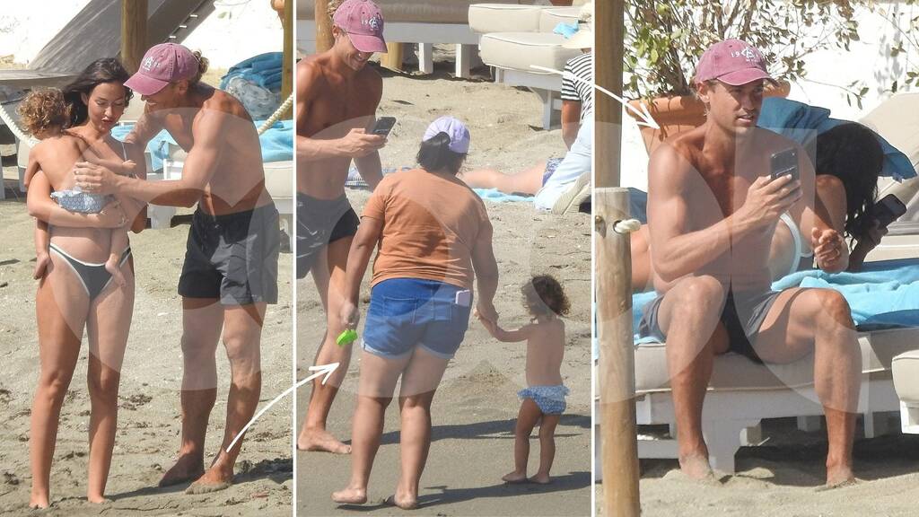 Marcos Llorente con su familia de vacaciones en Marbella. (Foto: COOL)