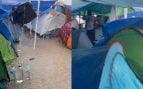 Así achican agua en plena tormenta los radicales de izquierda acampados en la Puerta del Sol
