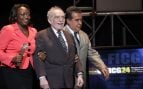 Gabriel García Márquez junto a la entonces ministra de Cultura de Colombia, Paula Moreno, en la gala inaugural del Festival Internacional de Cine en Guadalajara (México), en 2009. Foto: Festival Internacional de Cine en Guadalajara vía Wikimedia Commons - CC BY 2.0