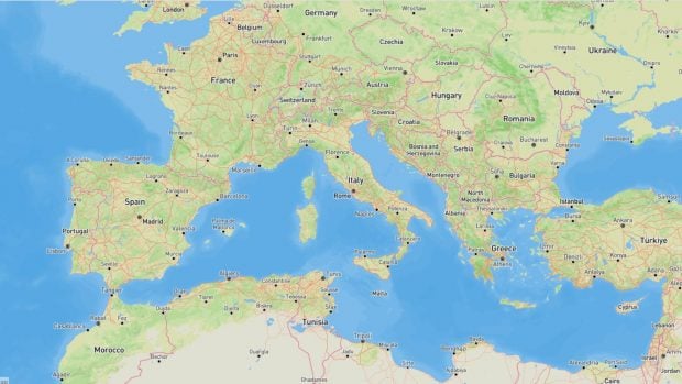 Mapa de la red de calzadas del Imperio romano, que se extendía por Europa, el norte de África y Oriente Próximo, según el atlas digital Itiner-e. Foto: Itiner-e