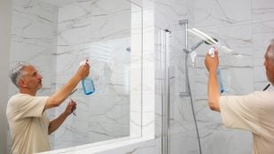 Mampara del baño, truco, limpieza
