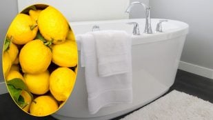 Cáscara de limón en la bañera