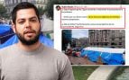 Rubén Rosón, ex concejal de izquierdas, acampa por la vivienda en Oviedo mientras se lucra con su empresa de pisos turísticos