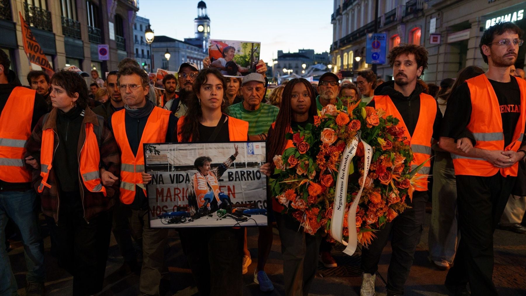 Miembros del Sindicato de Inquilinas durante la manifestación ‘Hasta Siempre, Maricarmen’