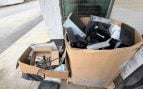 Contenedor de basura electrónica en un vertedero rural de Georgia, en Estados Unidos