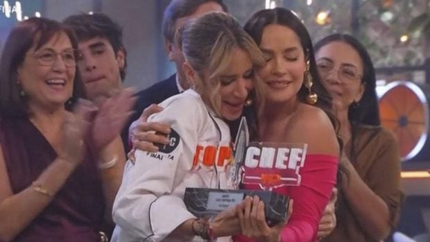 Cristina Porta en su victoria en el programa Top Chef (Telemundo).