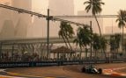 Nube de humo en el GP de Singapur de F1