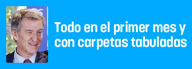 Feijóo: todo en el primer mes y con carpetas tabuladas