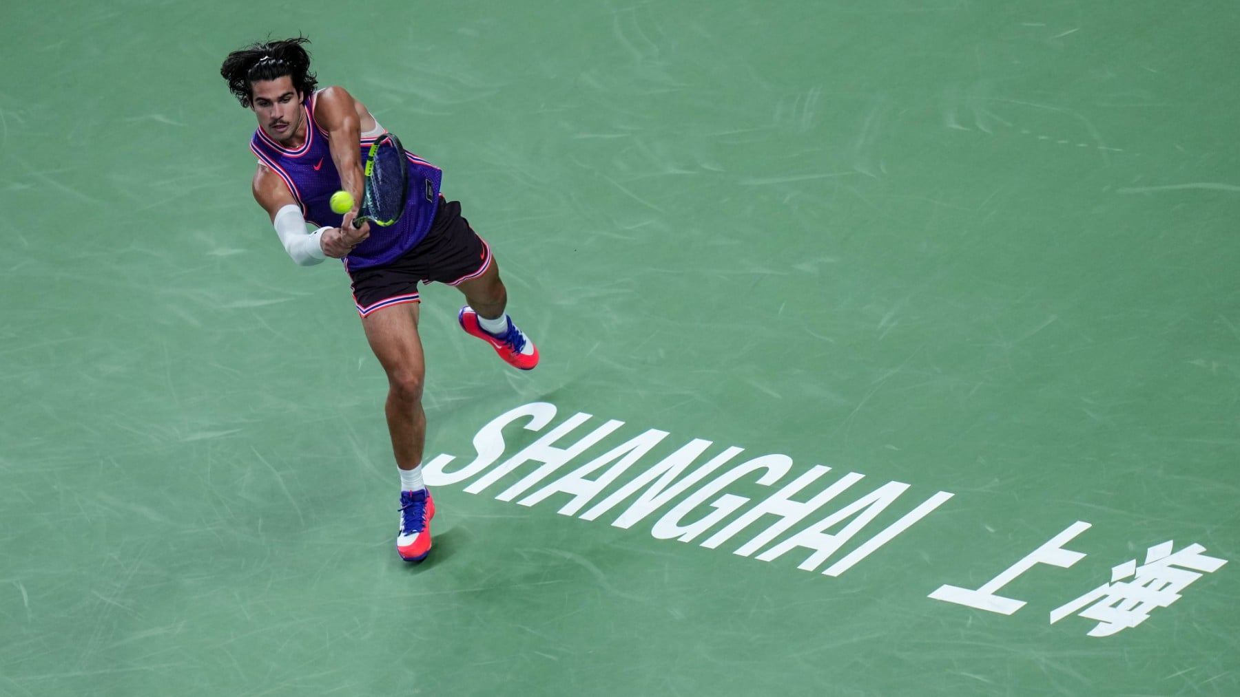 Carlos Alcaraz en el Masters 1000 de Shanghái. (Getty)