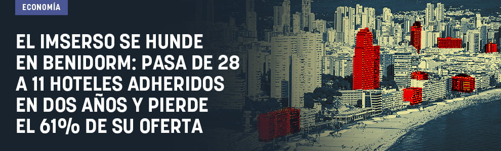 El Imserso se hunde en Benidorm: pasa de 28 a 11 hoteles adheridos en dos años y pierde el 61% de su oferta