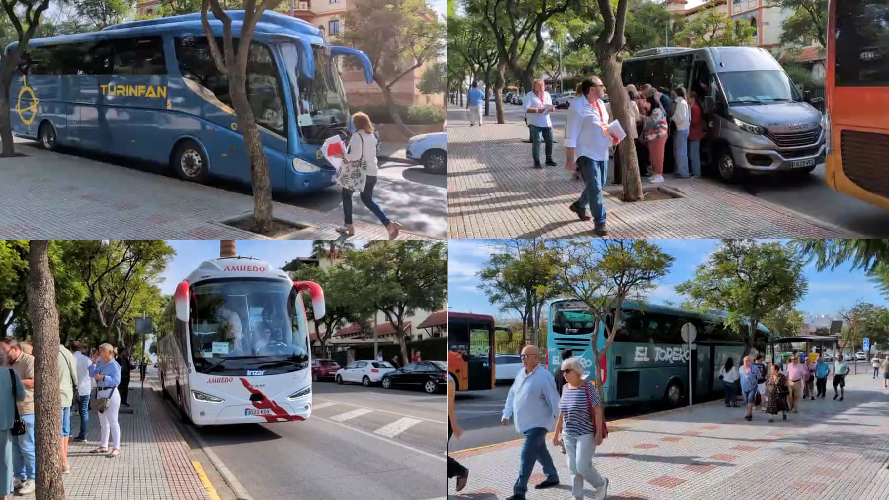 Sánchez fleta 14 autobuses y moviliza 8 coches oficiales para su primer mitin de precampaña en Dos Hermanas (Sevilla)