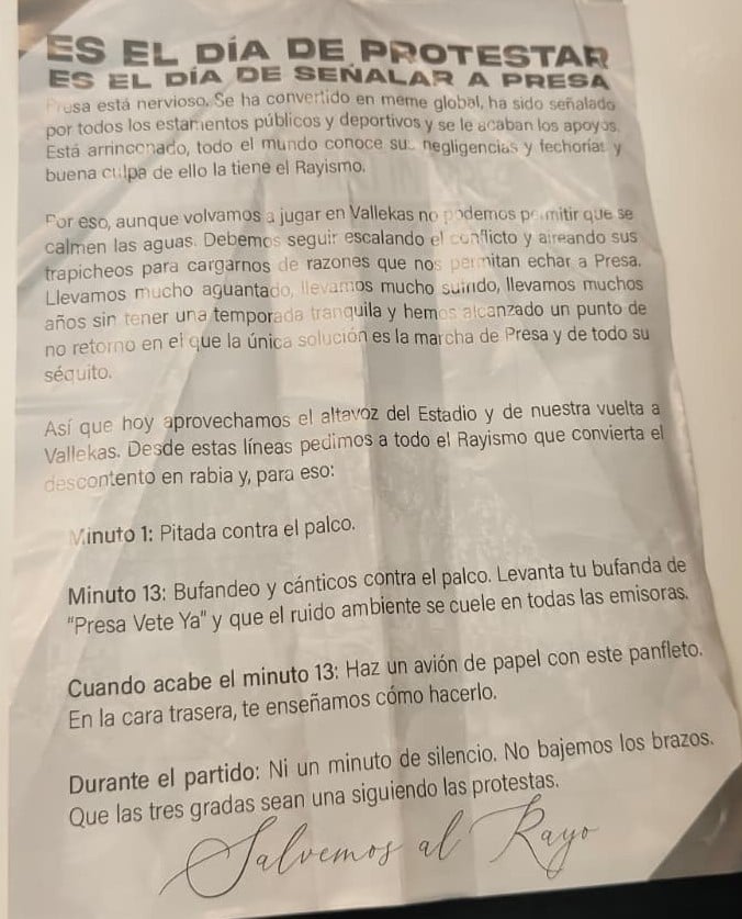 Felfüggesztették a Rayo Vallecano és az Athletic mérkőzését a szurkolói tüntetések miatt