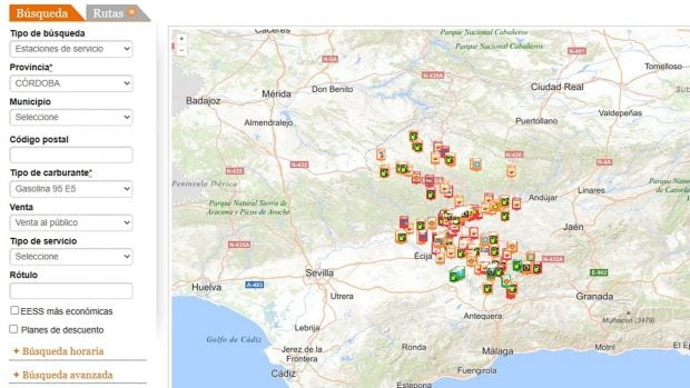 precio gasolina 17 octubre Andalucía