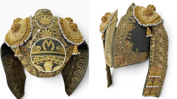 La 'M' escondida del traje de Morante. (Fotos: Cortes&iacute;a de Justo Algaba)