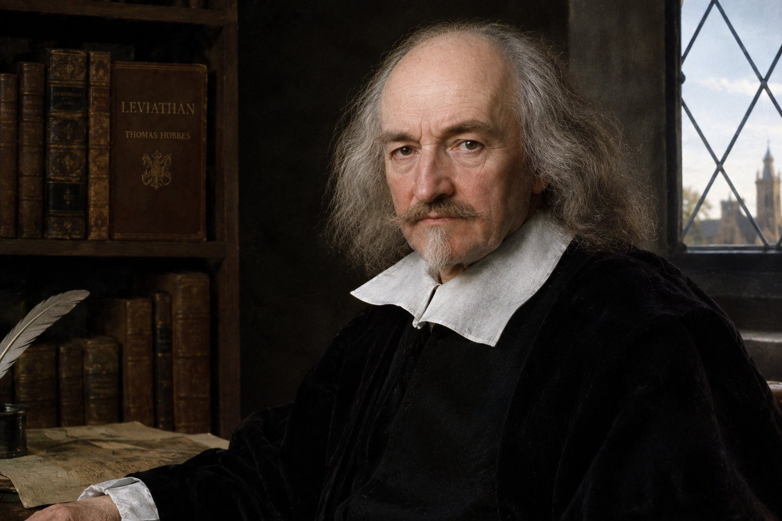 Thomas Hobbes. Imagen generada con IA.