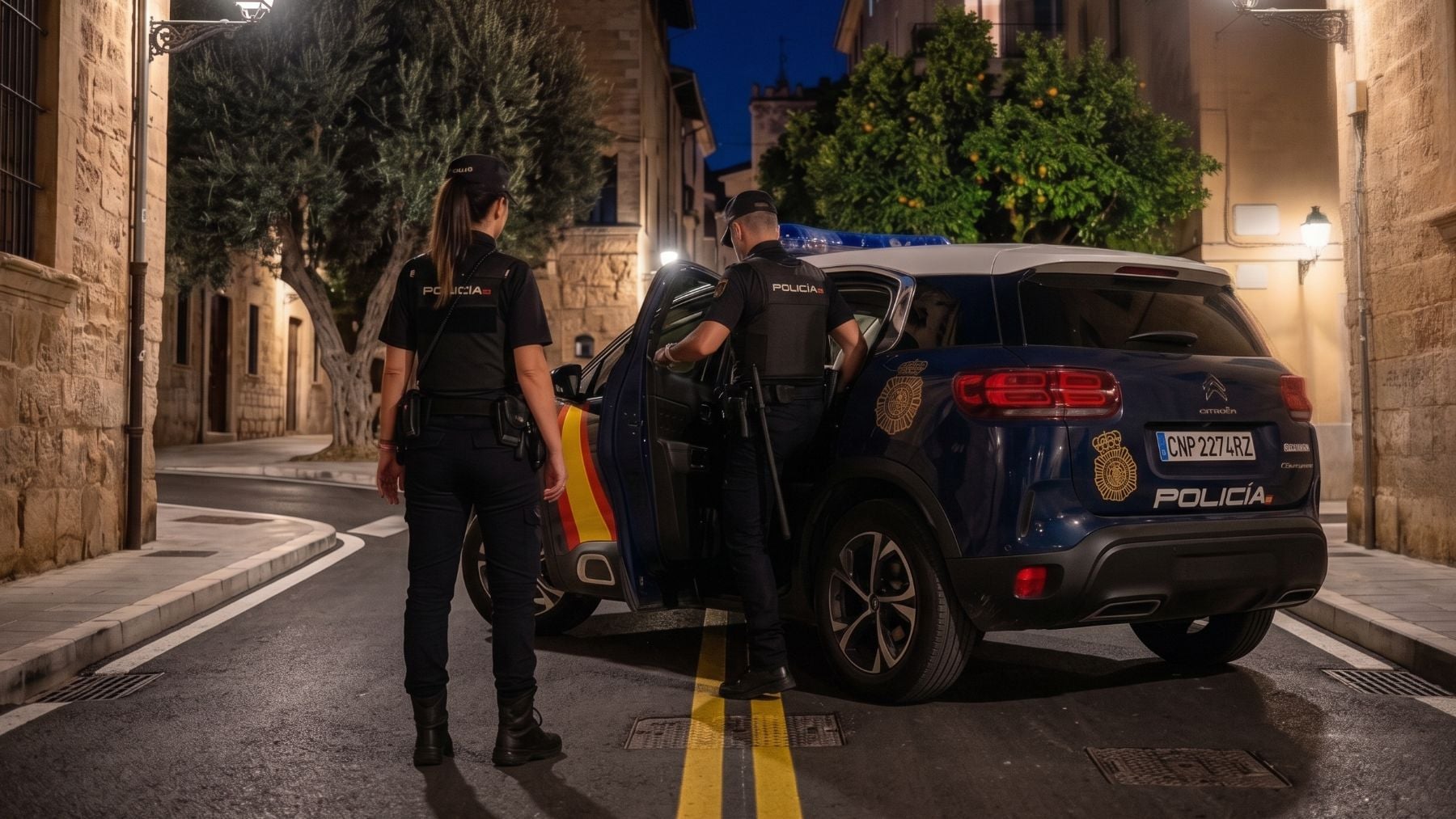 Dos agentes de la Policía Nacional.