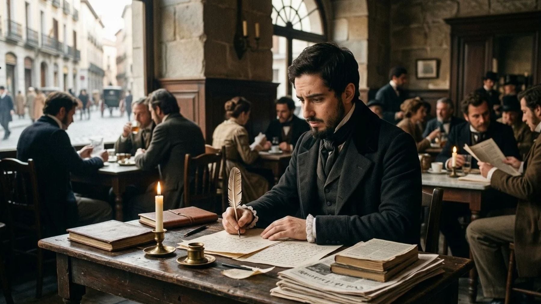 Recreación artística de Mariano José de Larra. Foto: elaboración propia con IA