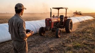 Tractor manejado con joystick