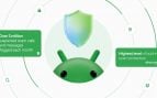 Robot de Android bajo un escudo con los datos de Google sobre las nuevas defensas contra las estafas en Android