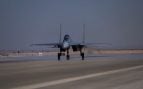 Uno de los cazas J-16 chinos rueda por la pista en un fotograma del vídeo sobre el ejercicio Eagles of Civilization 2026