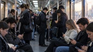 vagón, metro, personas, gente