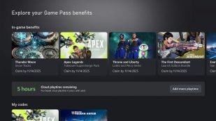Pantalla de Game Pass con el tiempo restante de Xbox Cloud Gaming y el botón para comprar más horas de juego en la nube