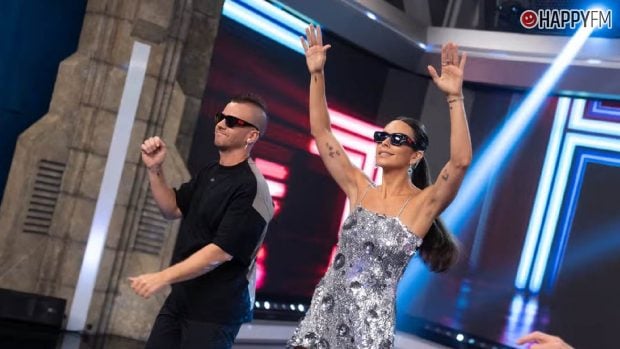 Cristina Pedroche y Dabiz Mu&ntilde;oz disfrutando en 'El Hormiguero' (Fuente: Antena 3)