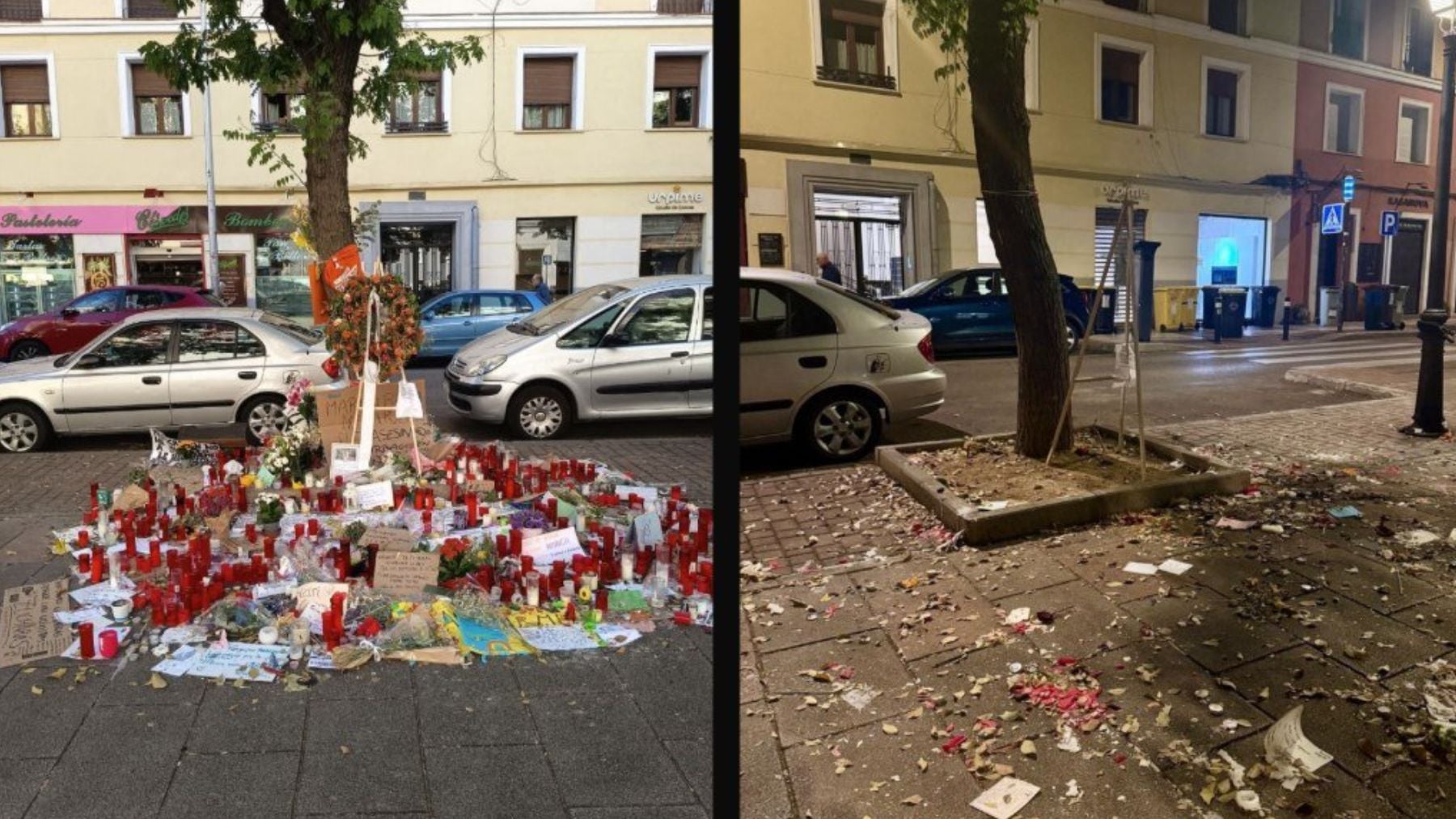 Destrozan el altar que los vecinos levantaron en memoria de Maricarmen frente a su casa en Madrid
