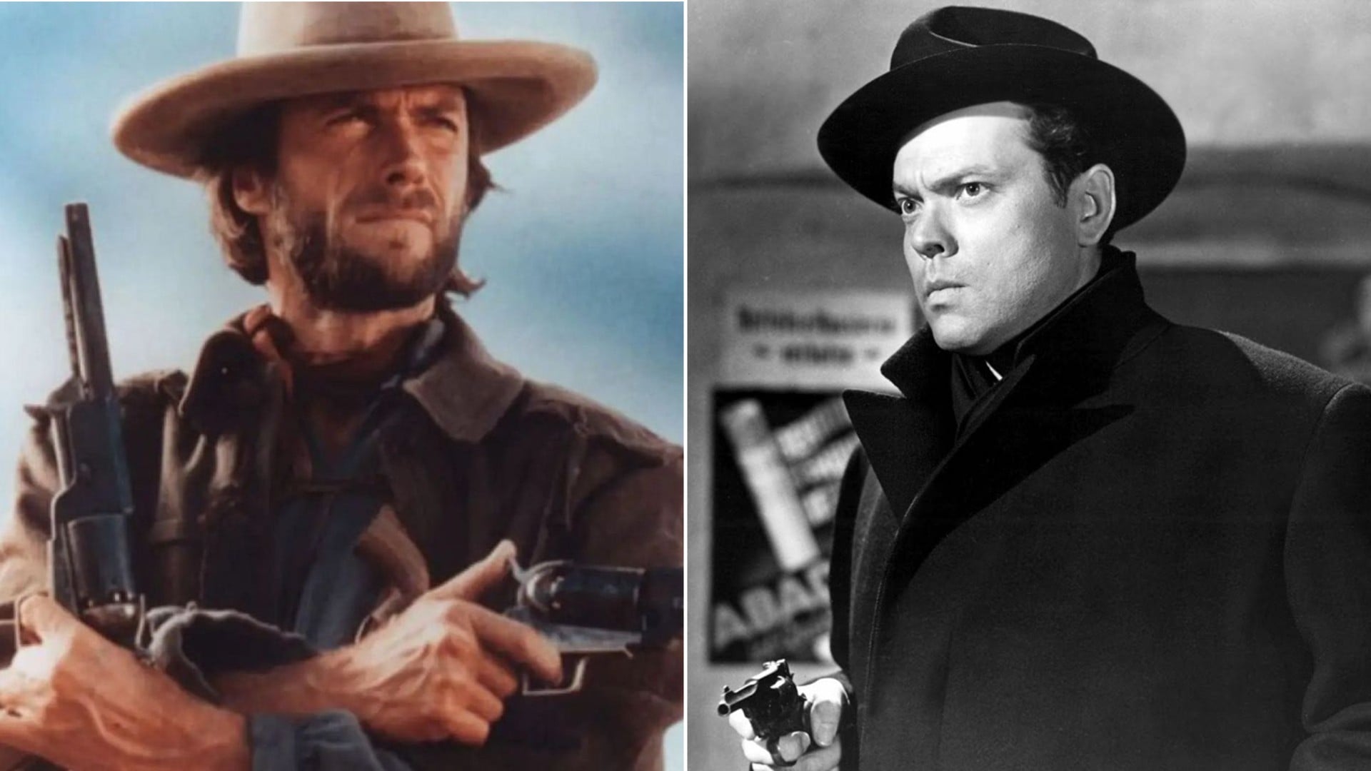 Clint Eastwood en ‘El fuera de la ley’ (Warner Bros) y Orson Welles en ‘El tercer hombre’ (London Films).