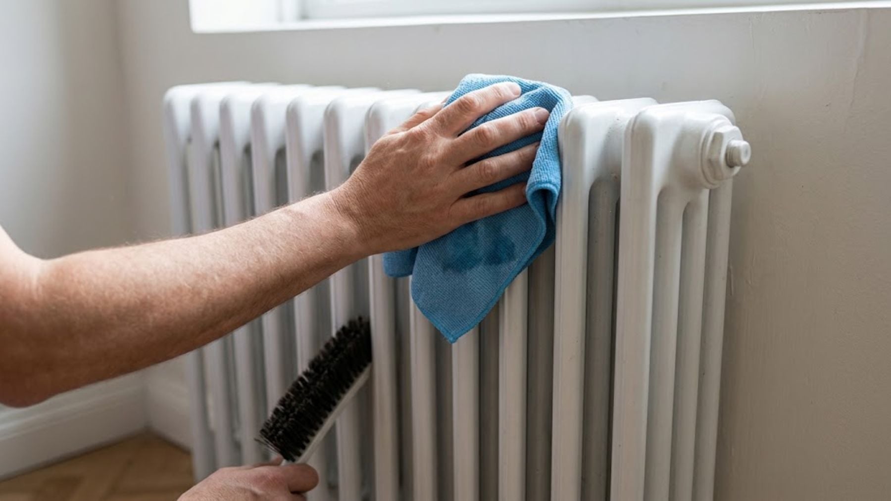 El truco para que un radiador caliente rápidamente: pasar un paño húmedo y un cepillo fino