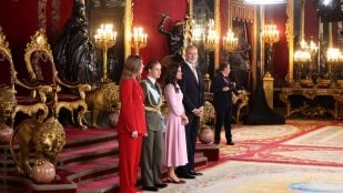 La familia real española en el Palacio Real de Madrid. (EuropaPress)
