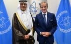El ministro de Energía saudí, Abdulaziz bin Salman, con Rafael Grossi en el OIEA el día del anuncio de tierras raras y uranio en Jabal Sayid