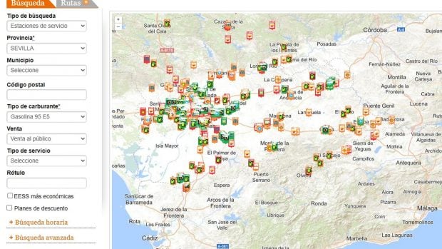 precio gasolina 20 octubre Andalucía