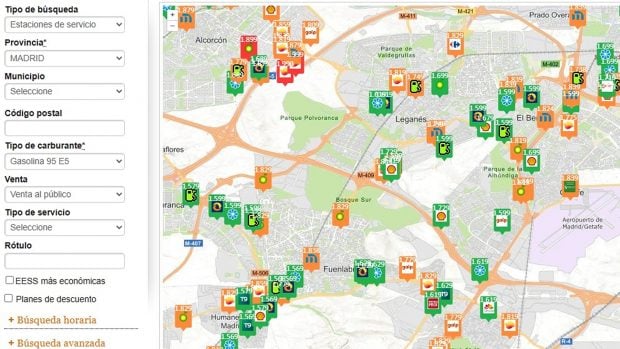 precio gasolina 21 octubre Madrid