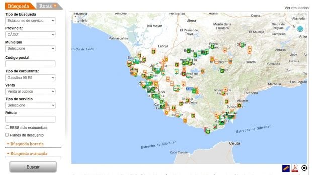 precio gasolina 24 octubre Andaluc&iacute;a
