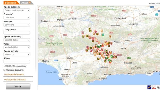 precio gasolina 25 octubre Andalucía