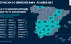 Éstas son las 24 circunscripciones donde PP y Vox deben entenderse para amarrar 33 senadores clave
