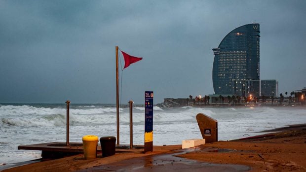 Tormenta Harry a su paso por Barcelona
