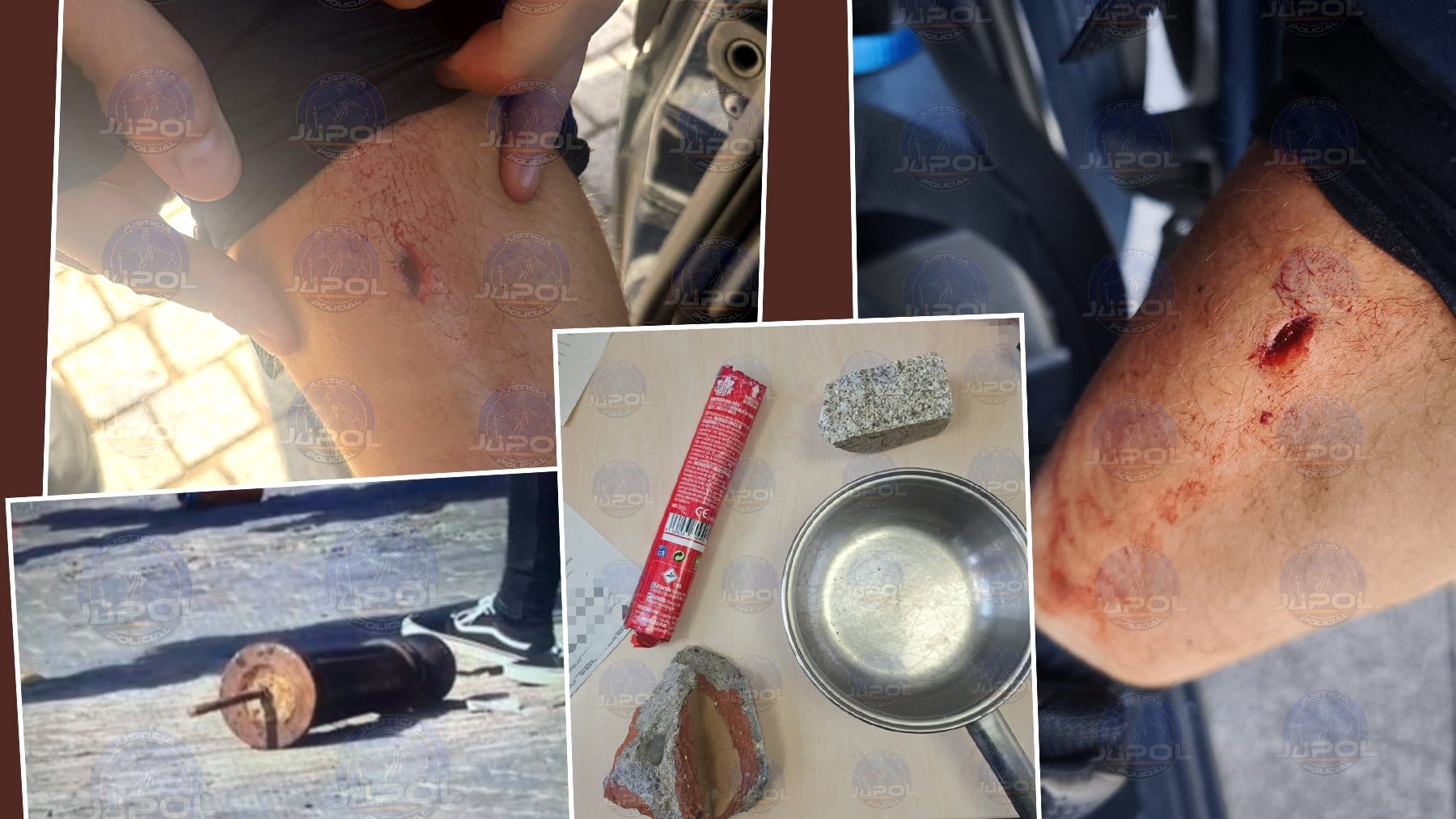 12 policías antidisturbios heridos por la