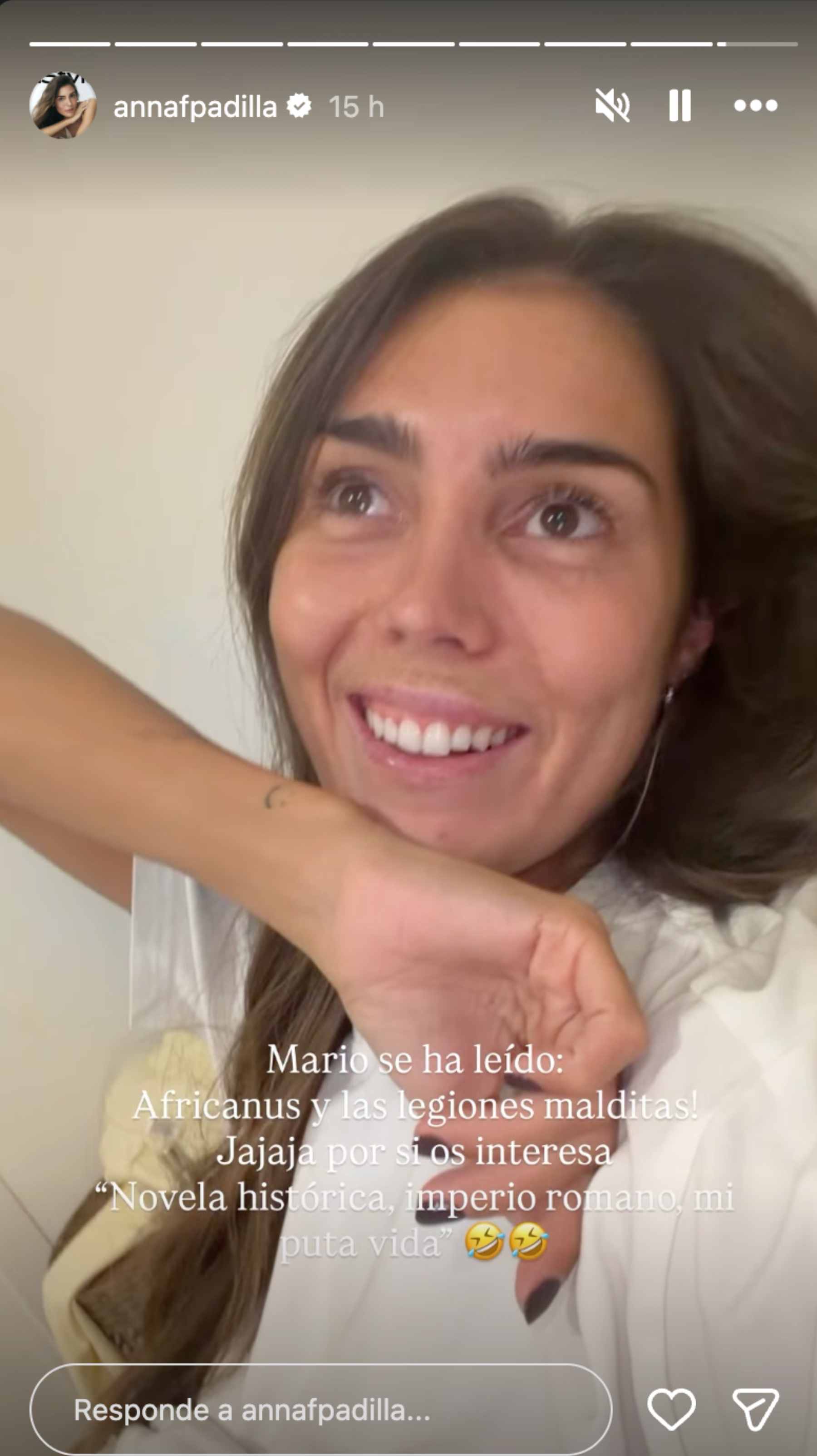 Anna Padilla en sus historias de Instagram. (Foto: annafpadilla)
