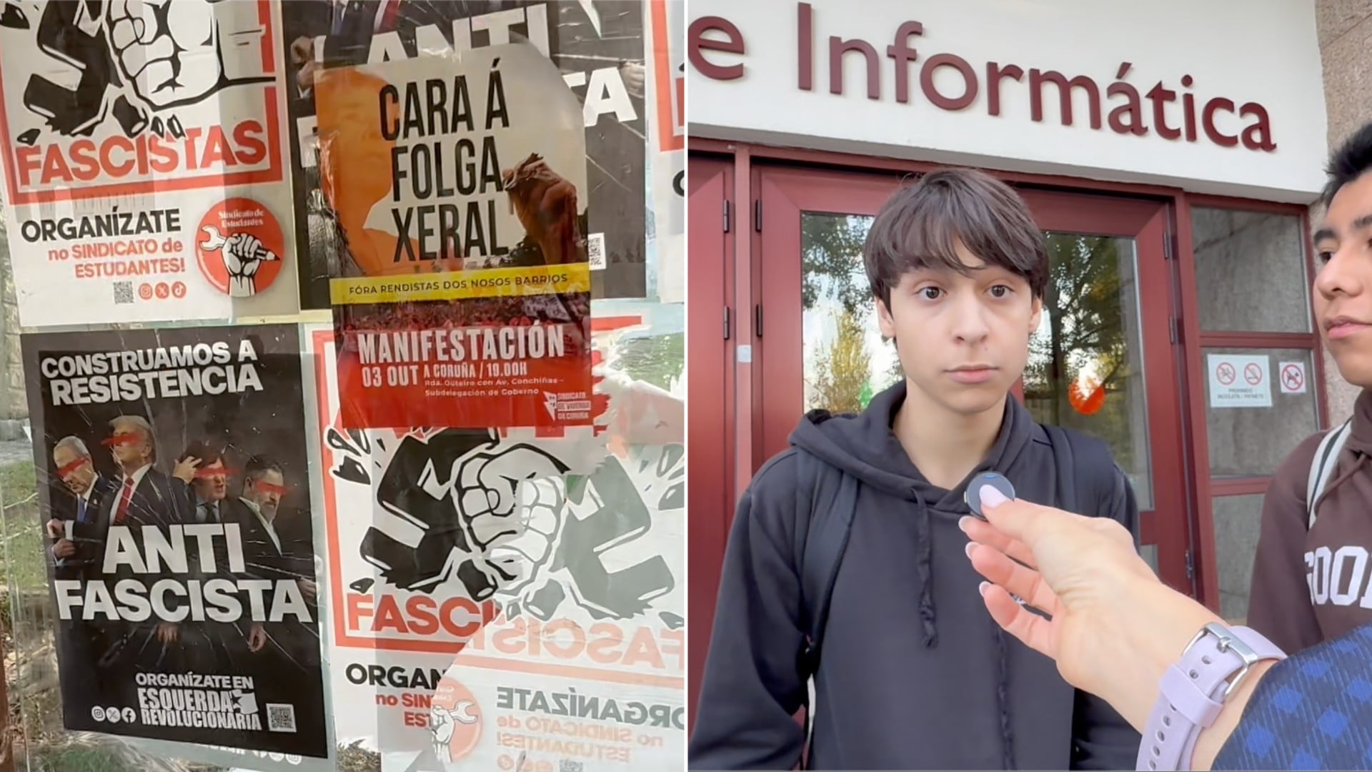Los universitarios de La Coruña desmontan el bulo estudiantil antifascista: «Aquí nunca les hemos visto»