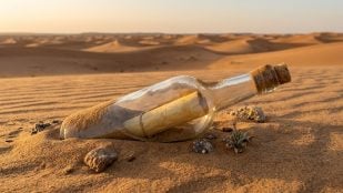 Botella en el desierto