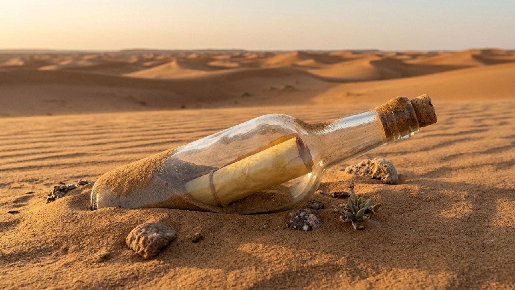 Encuentran una botella en el desierto de Egipto con una nota de 1977: tenía el nombre de un hombre y una dirección de Malta