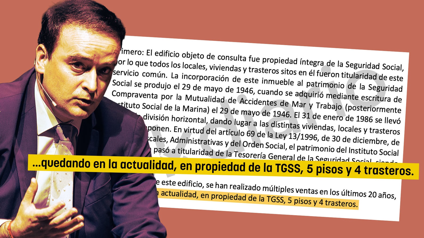 Más mentiras de Redondo: la Seguridad Social sigue permitiendo a cinco personas estar de alquiler en el bloque